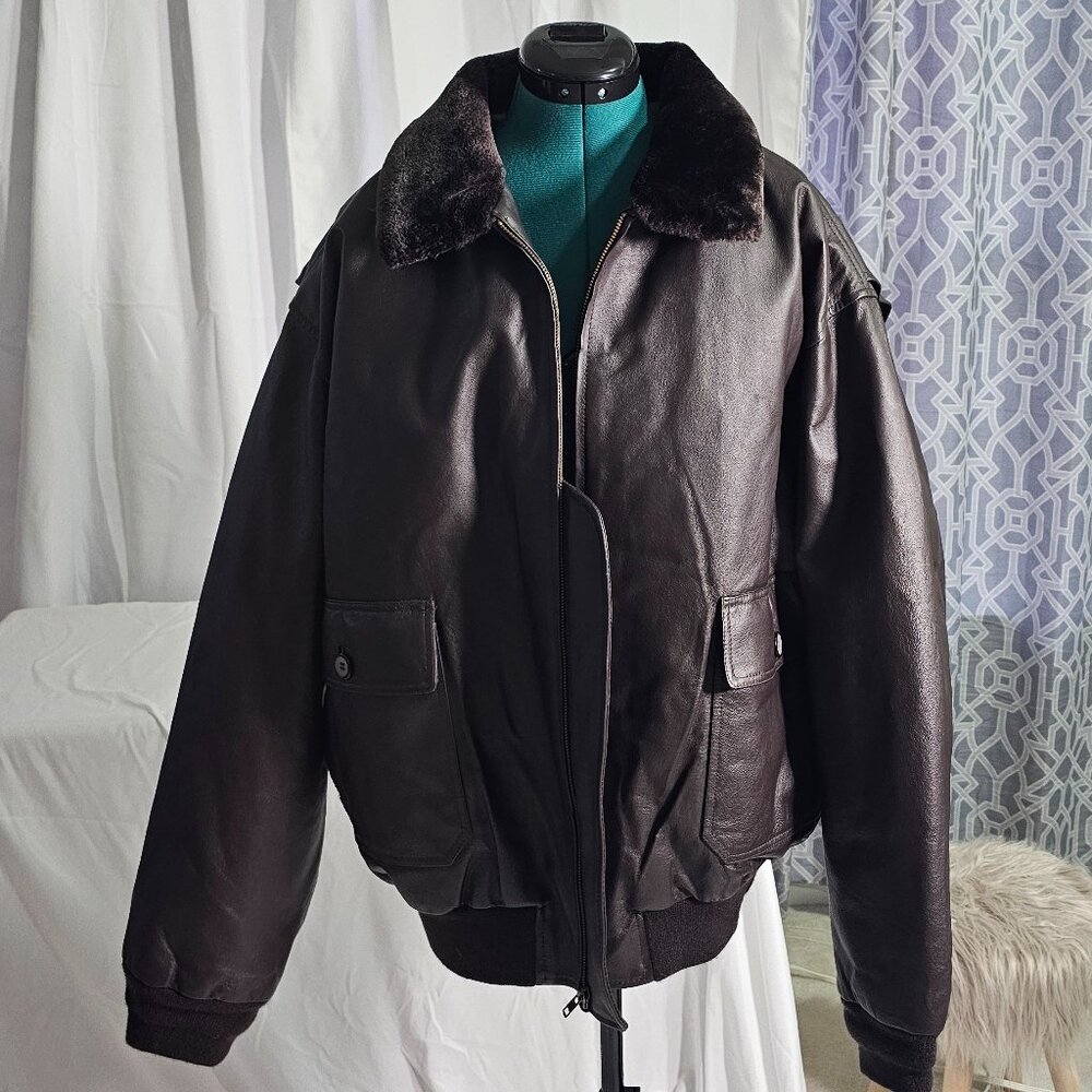 Landing Leathers Men G-1 Leather Flight Bomber Jacket - Size XXL